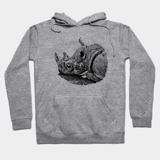 Rhinoceros Hoodie by Guardi